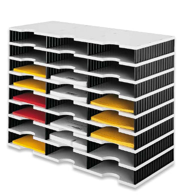 Styrodoc trio Standard-Einheit Regal – Polystyrol (PS), Hellgrau, 72,3 × 33,1 cm, 24 Fächer