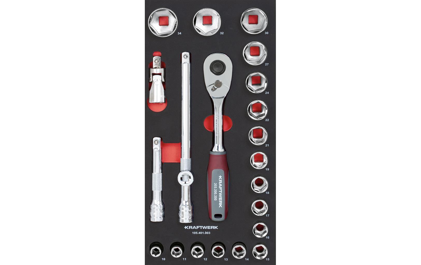 KRAFTWERK Steckschlüssel-Set – Antrieb 1/2" – 105.401.003