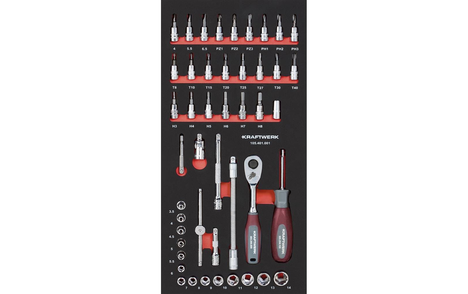 Kraftwerk Steckschlüssel-Set – Antrieb 1/4" – 105.401.001