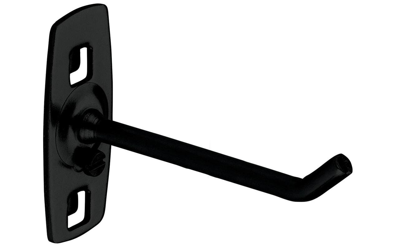 Kraftwerk 145.120.100 Werkzeughaken – 1-teilig, schräges Hakenende, schwarz, B 100 × H 20 × T 30 mm
