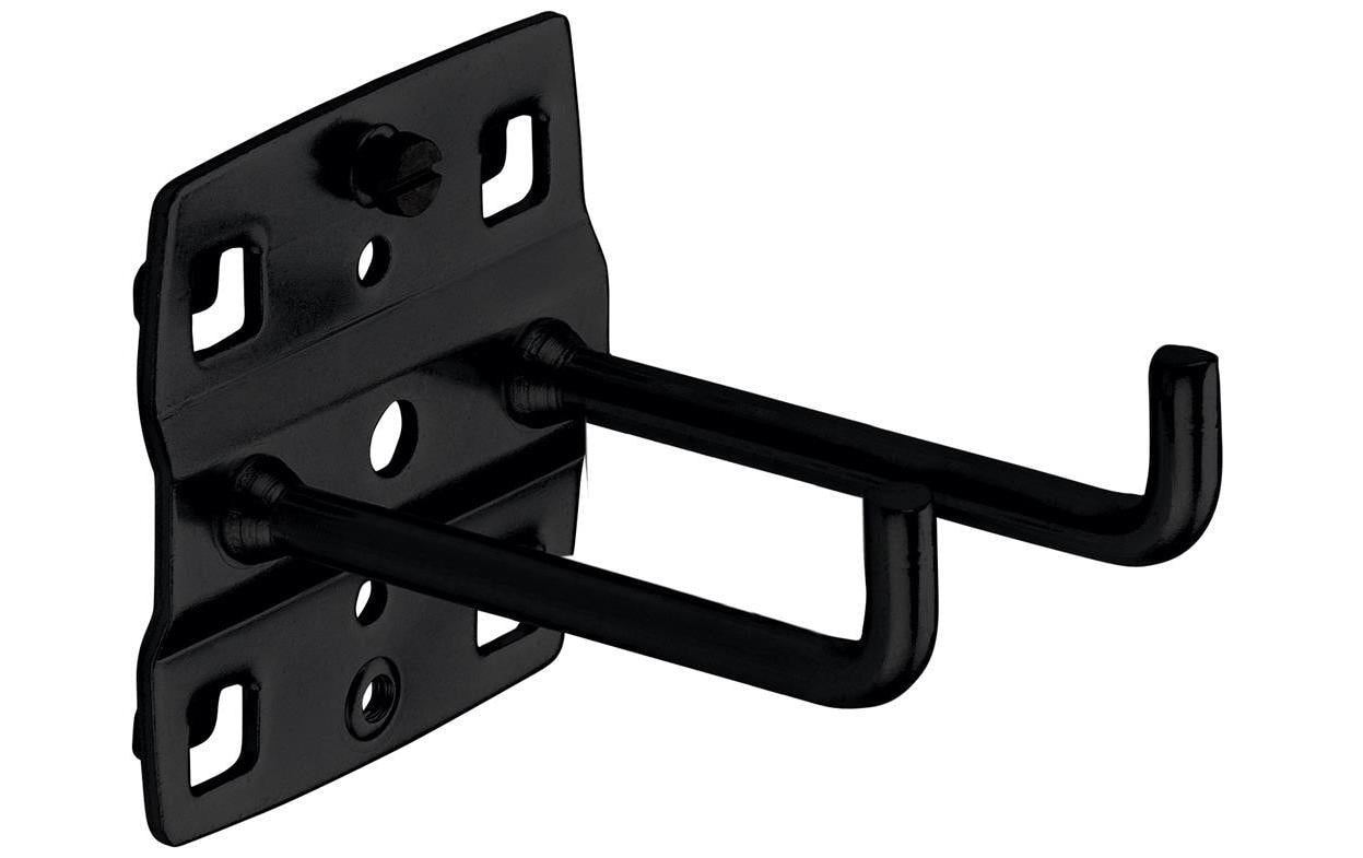Kraftwerk Wandhalterung – 1-teilig, doppelt, senkrecht, schwarz, B 75 × H 20 × T 20 mm
