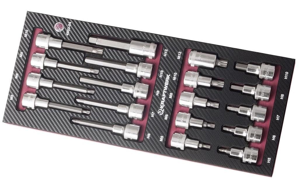 Kraftwerk Schraubendreher-Bit-Set – 19 Bits – Antrieb 1/2" – 4903-04