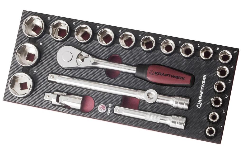 Kraftwerk Steckschlüssel-Set – Antrieb 1/2" + 3/8" – 4903-03