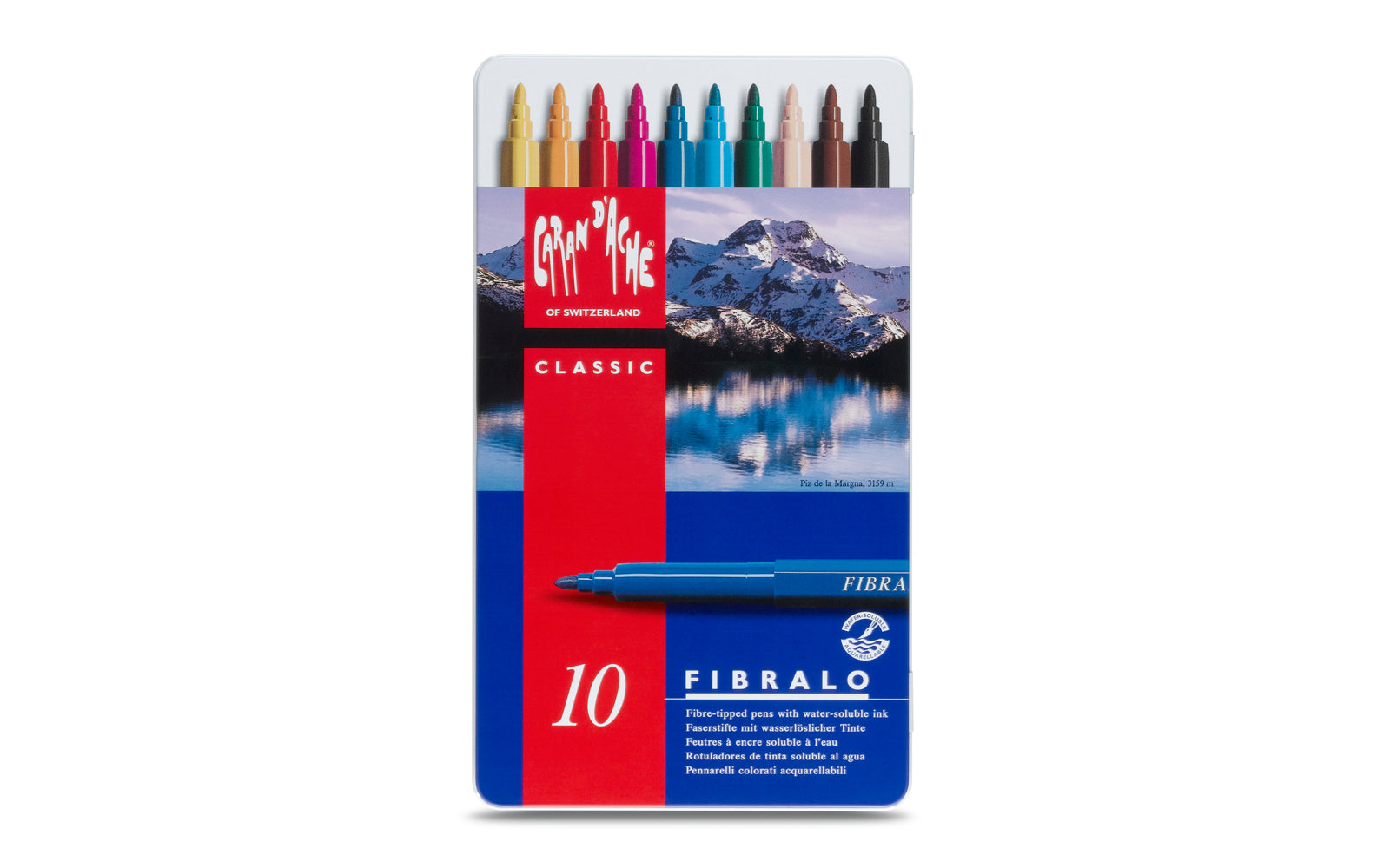 Caran d-Ache Filzstifte Fibralo, Strichbreite 2,8 mm, 10 Farben