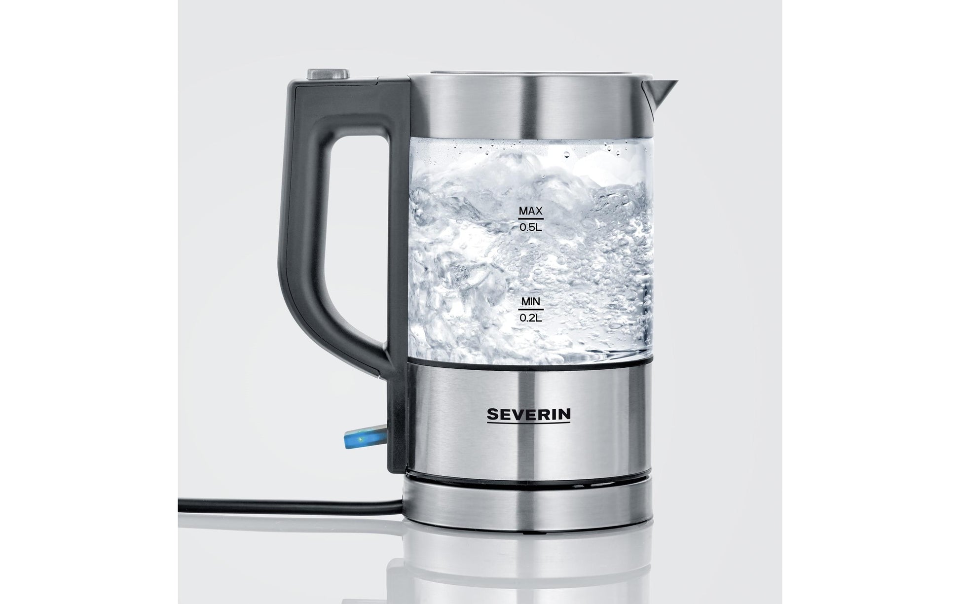 Severin Wasserkocher – 0,5 l, Glas/Edelstahl, WK3472