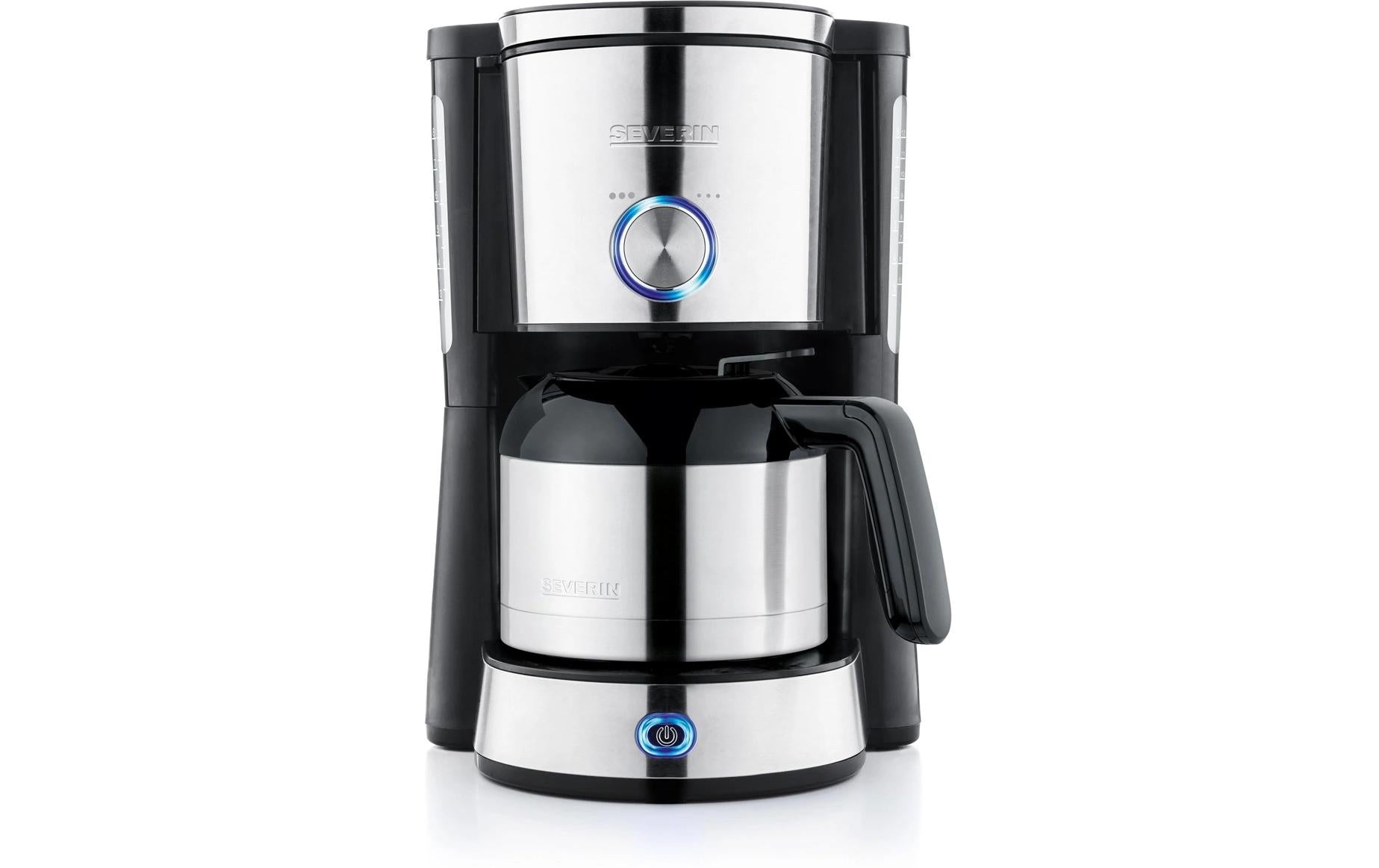 Severin KA4845 Filterkaffeemaschine – 8 Tassen, 1 l, Isolierkanne, Schwarz, 23,5 × 33,8 × 30 cm