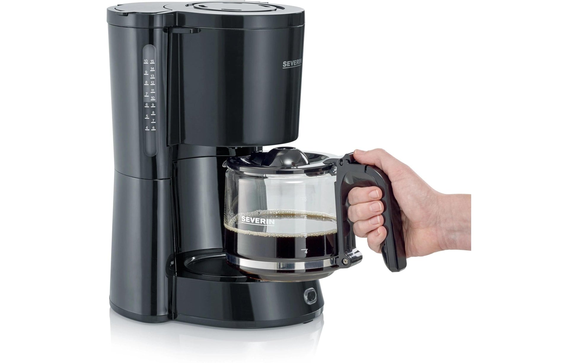 Severin KA4815 Filterkaffeemaschine – 10 Tassen, 1,25 l, Einwegfilter, Schwarz