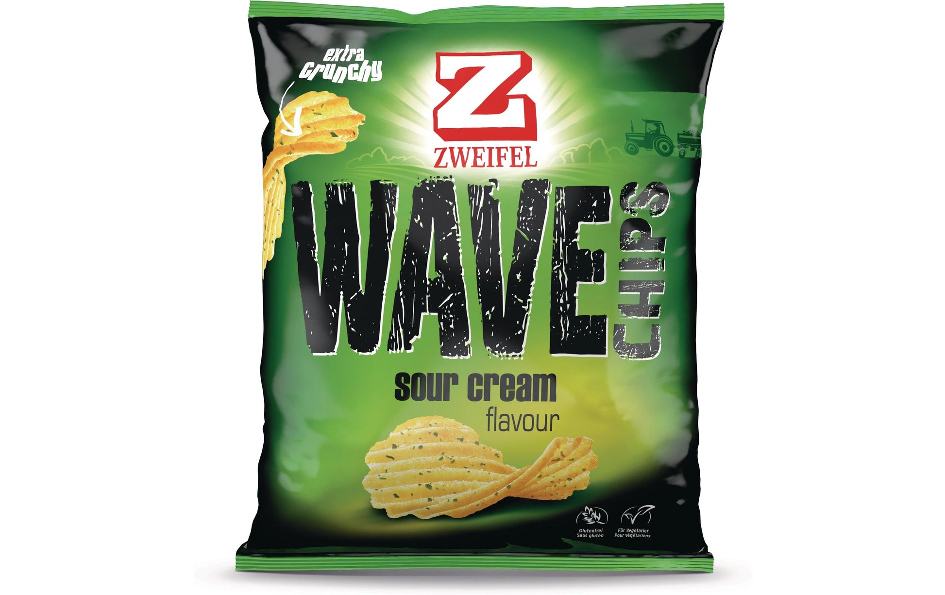 Zweifel Wave Chips – Sauerrahm, glutenfrei – 120 g