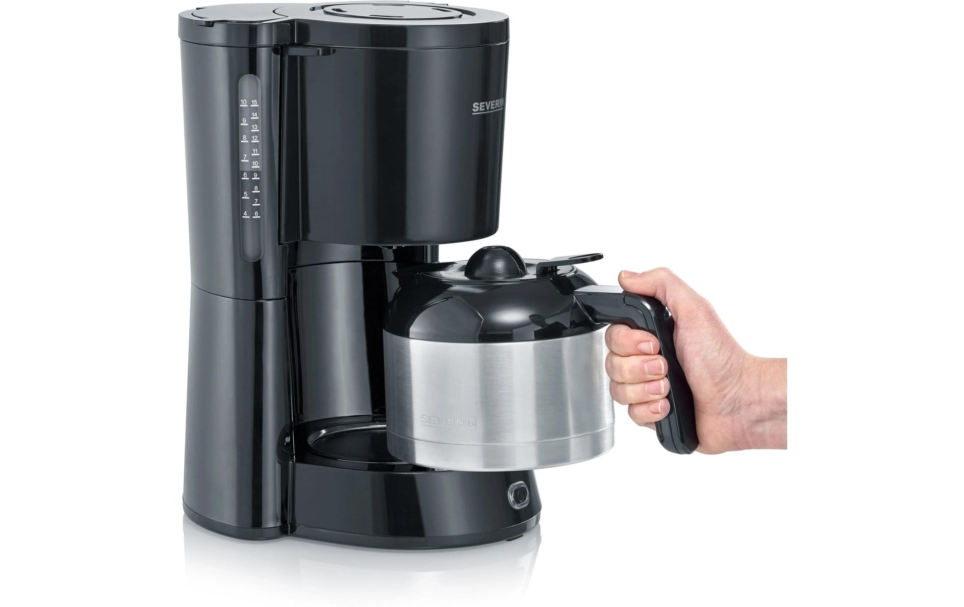 Severin KA4835 Filterkaffeemaschine – 8 Tassen, 1 l, Karaffe, Schwarz, 23 × 34 × 28,2 cm