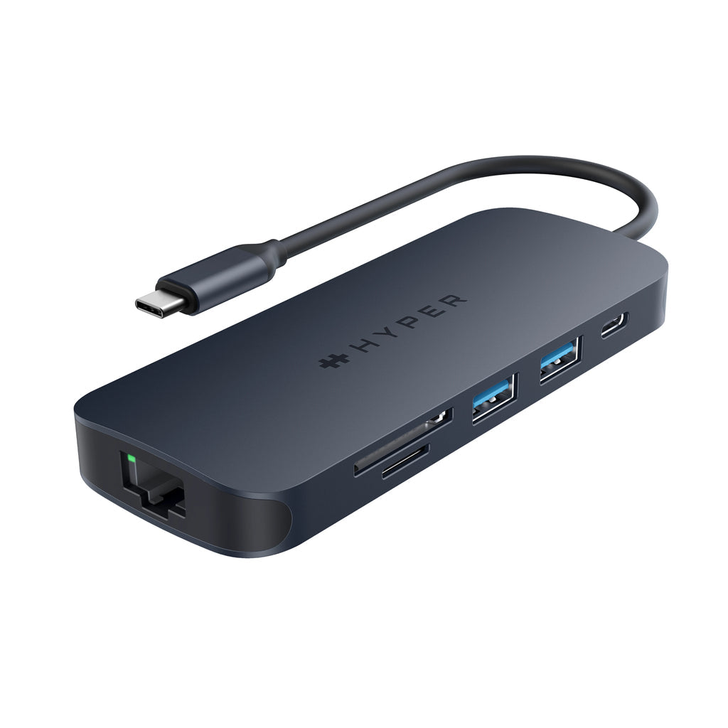 HYPER HD4004GL USB-Hub – USB-C, 1× HDMI, 2× USB-A, 2× USB-C, 140 W PD, GbE, für Windows/Mac/ChromeOS