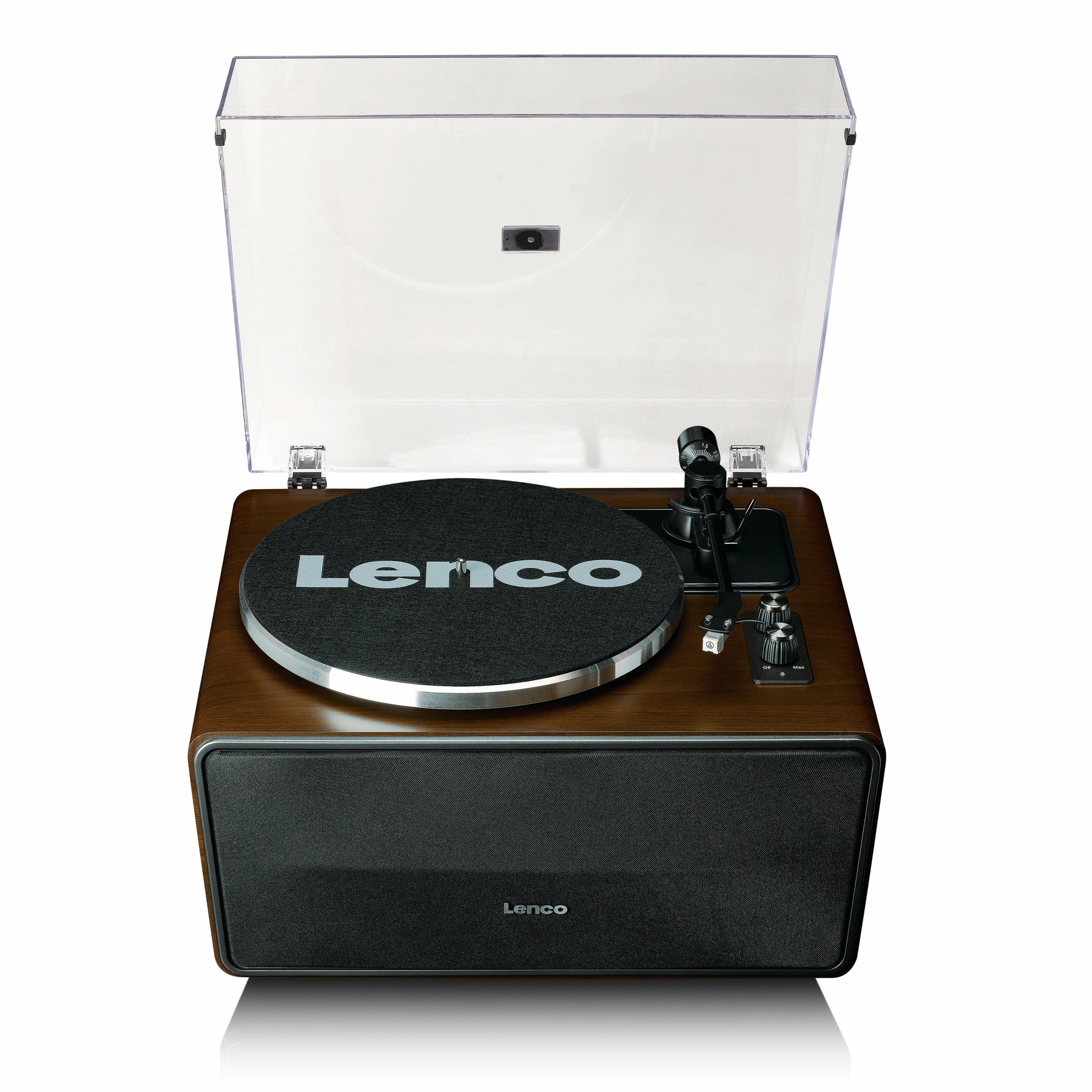 Lenco LS-470WA – Plattenspieler (Riemenantrieb, Start-Stopp), Bluetooth, Phono-Vorverstärker, 33⅓/45 U/min – Nussbaum