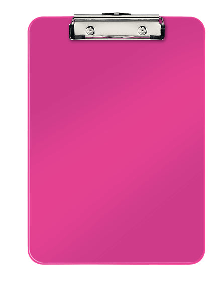 Leitz WOW Klemmbrett A4 – Metall, Kunststoff (PS), Pink – mit Aufhängeöse – bis 80 Blatt