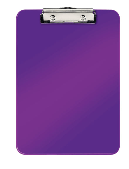 Leitz WOW Klemmbrett A4 – Kunststoff (PS), Metall – Violett – mit Aufhängeöse – bis 80 Blatt