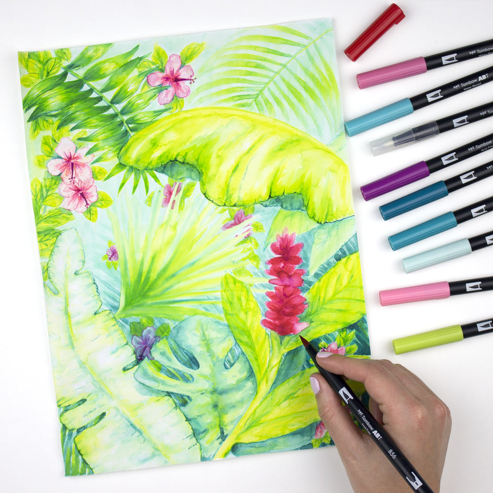Tombow Filzstifte ABT Dual Brush Pen, auswaschbar, 6 Farben