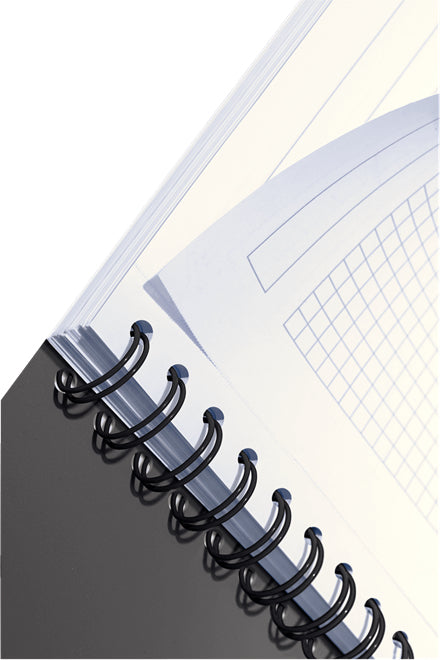 Leitz Collegeblock – A5 – 90 Blatt – 90 g/m² – Hardcover, mikroperforiert, herausnehmbares Lineal, grün/grau