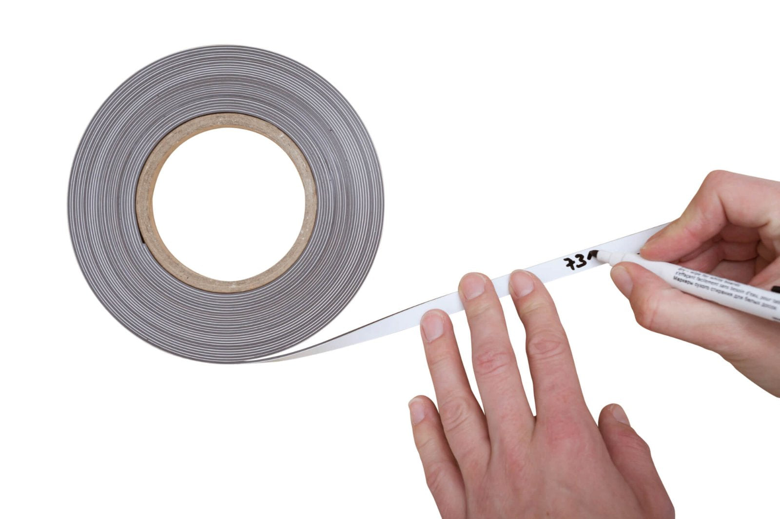MAUL Magnetband – 10 mm × 10 m, weiss