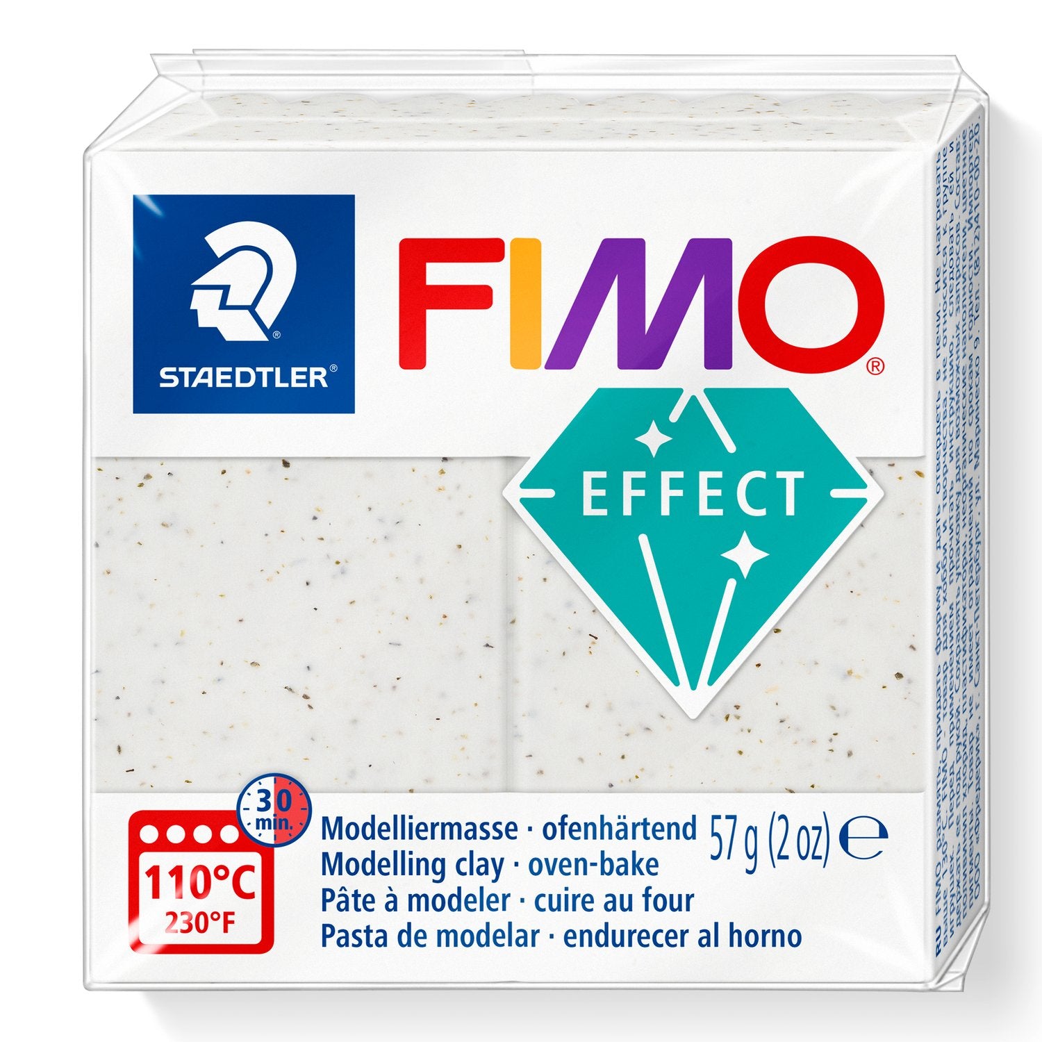 Staedtler FIMO – Modelliermasse, Effect Botanical, Grau, ofenhärtend (110 °C, 30 min), 57 g, 1 Stk., 8010-070