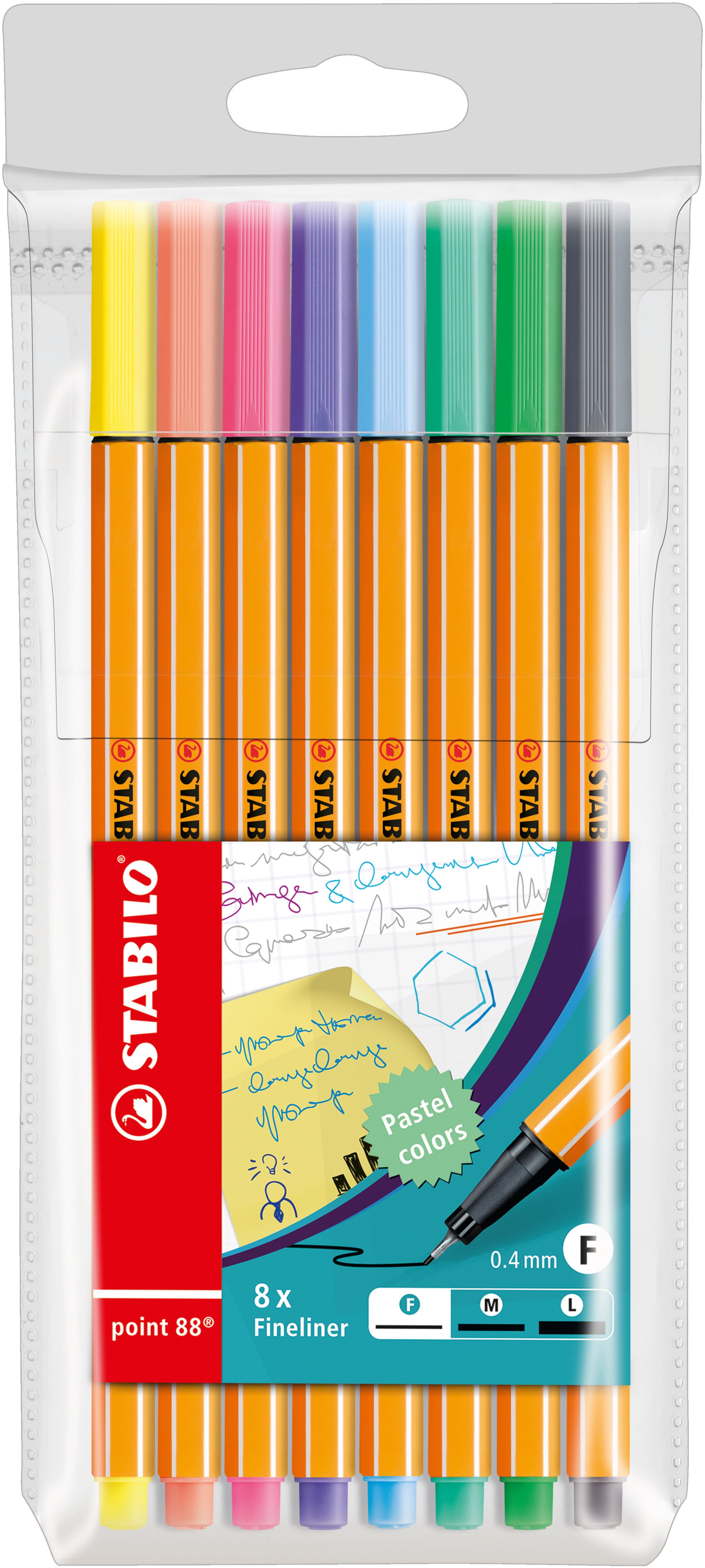 STABILO Fineliner – 8er-Set 0,4 mm – sortiert