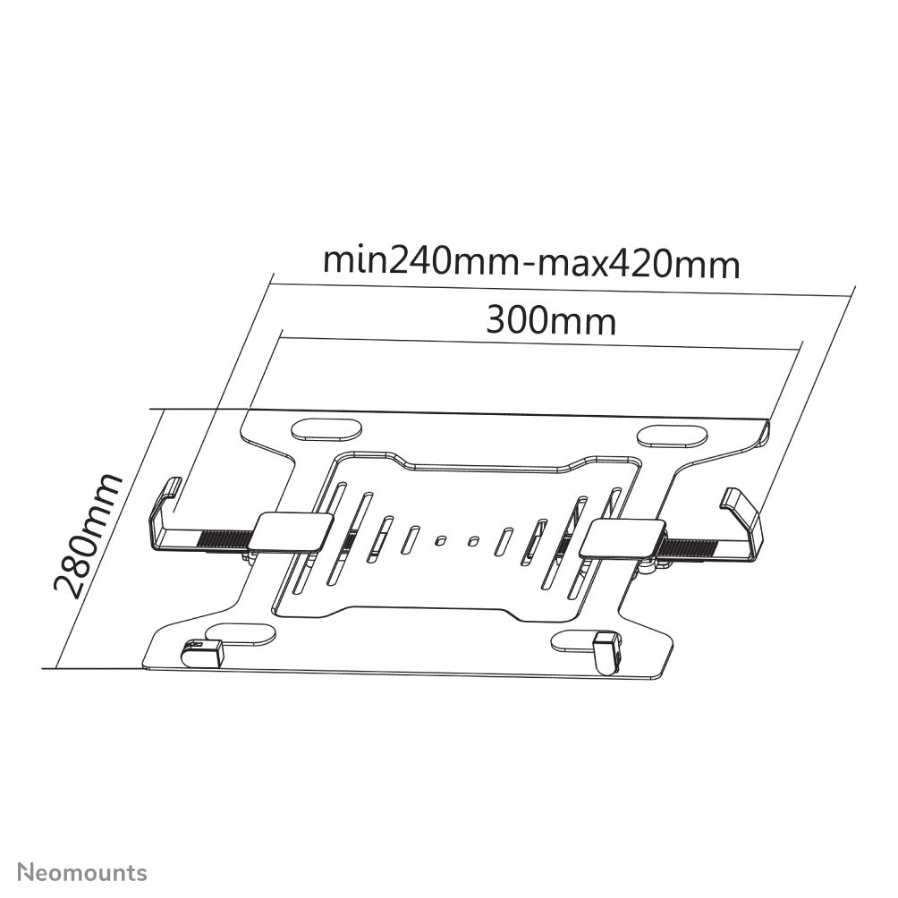 Neomounts Laptop-Ständer – bis 15" / 4 kg, höhenverstellbar, VESA 75×75/100×100 – Schwarz