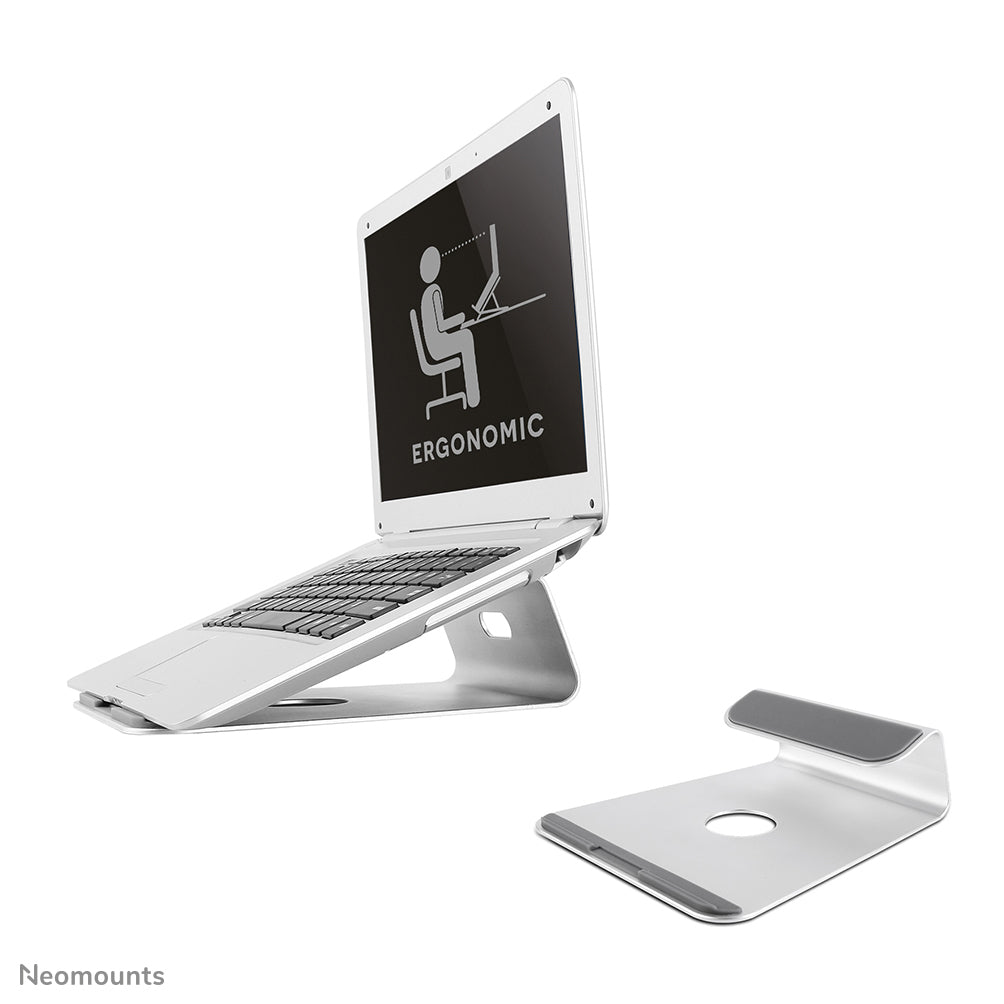 Neomounts Laptop-Ständer – für Notebooks bis 17", 5 kg Traglast – Silber