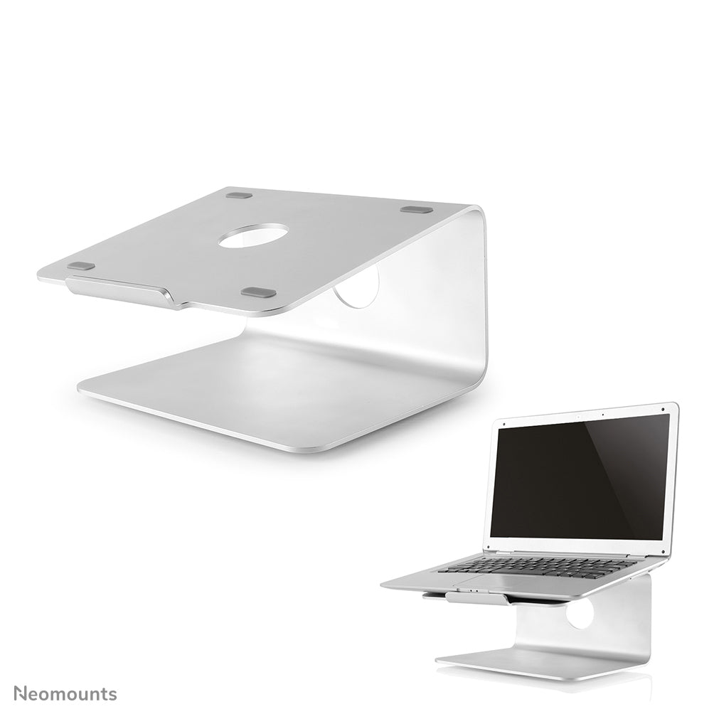 Neomounts Laptop-Ständer – bis 17", 360° drehbar, bis 5 kg – Silber