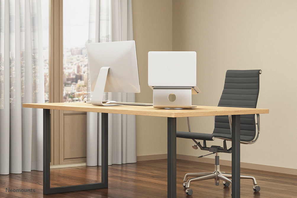 Neomounts Laptop-Ständer – bis 17", 360° drehbar, bis 5 kg – Silber