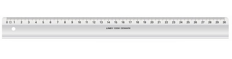 Linex Wandtafel-Lineal 30 cm – Kunststoff, transparent, mit Tuschekante, mit Facette, Materialstärke 2,5 mm