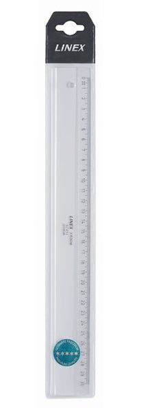 Linex Lineal – Acryl – 30 cm – Tuschekante – Skala cm/mm – Grau