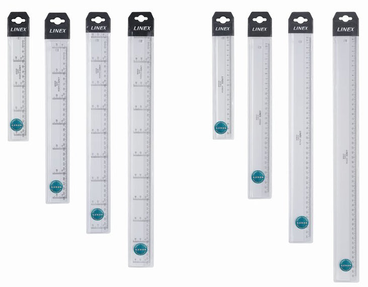 Linex Lineal – Acryl – 30 cm – Tuschekante – Skala cm/mm – Grau