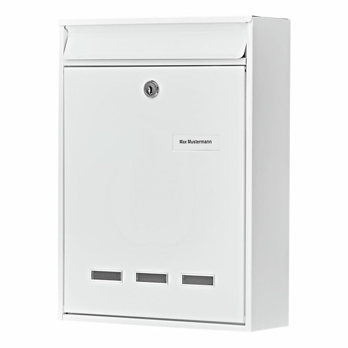 BURG-WÄCHTER Briefkasten – Stahl, weiss, 25,5 × 34 × 8,5 cm – 1er-Pack