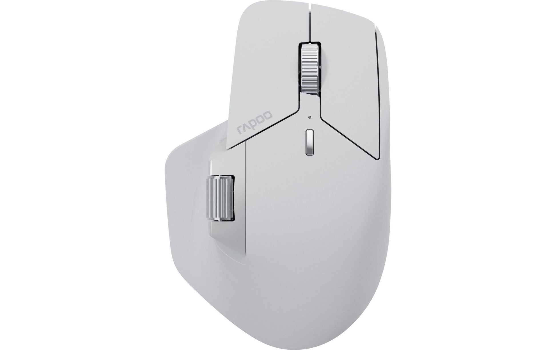 Rapoo MT760M Ergonomische Maus – kabellos, Bluetooth + 2,4 GHz, 4'000 dpi, 10 Tasten, für Rechtshänder, Grau