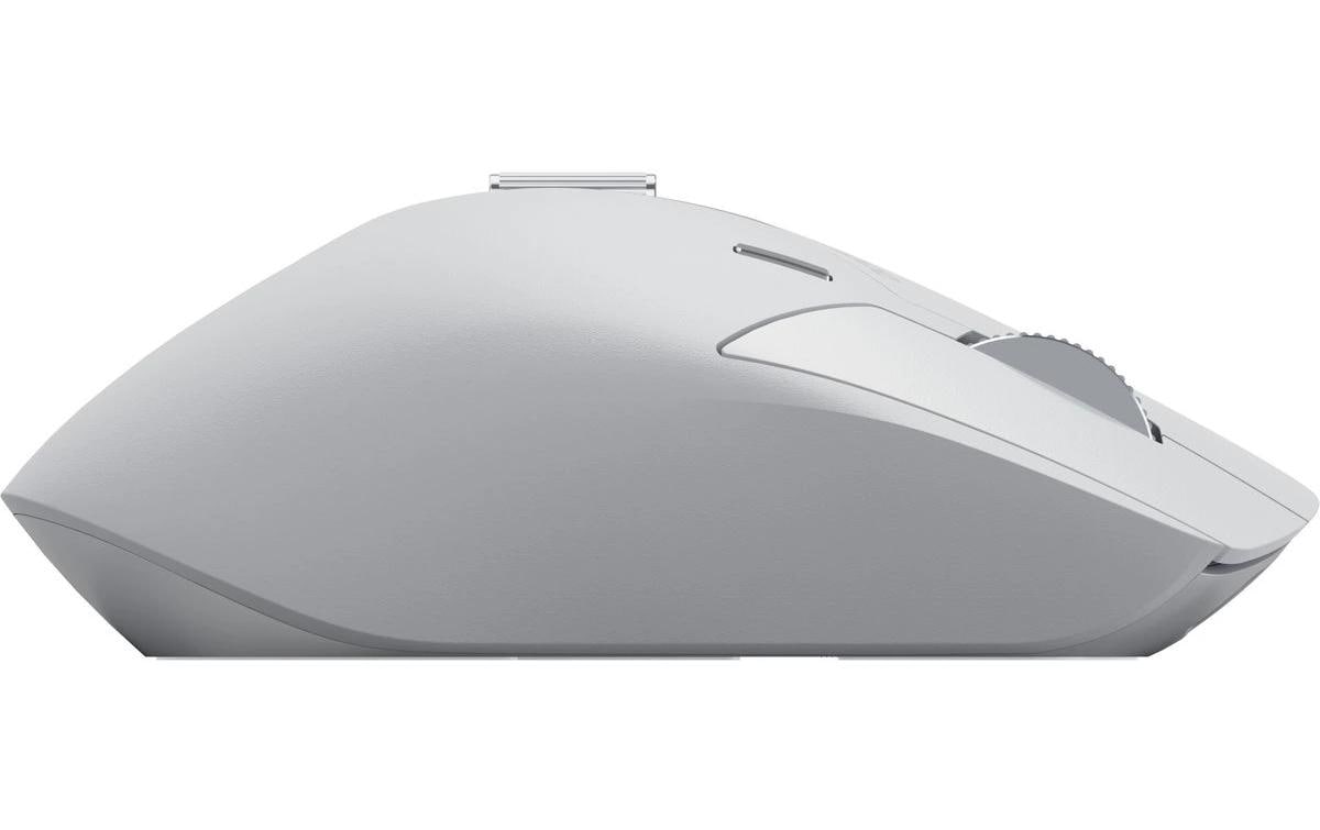 Rapoo MT760M Ergonomische Maus – kabellos, Bluetooth + 2,4 GHz, 4'000 dpi, 10 Tasten, für Rechtshänder, Grau