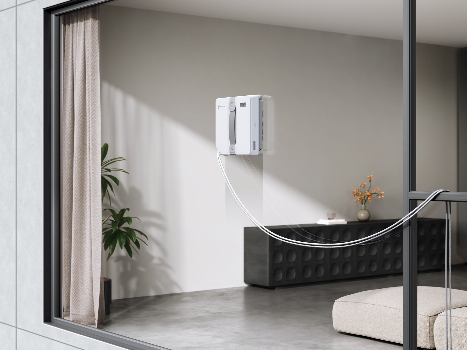 Ecovacs Fensterputzroboter – Grau, für Fenster