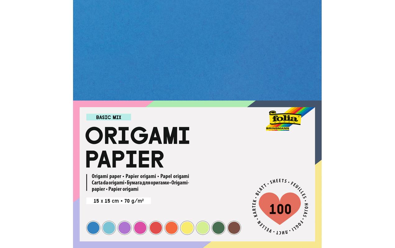 Folia Faltblätter, Basic Mix – 150 × 150 mm – 70 g/m² – sortiert – 100 Blatt