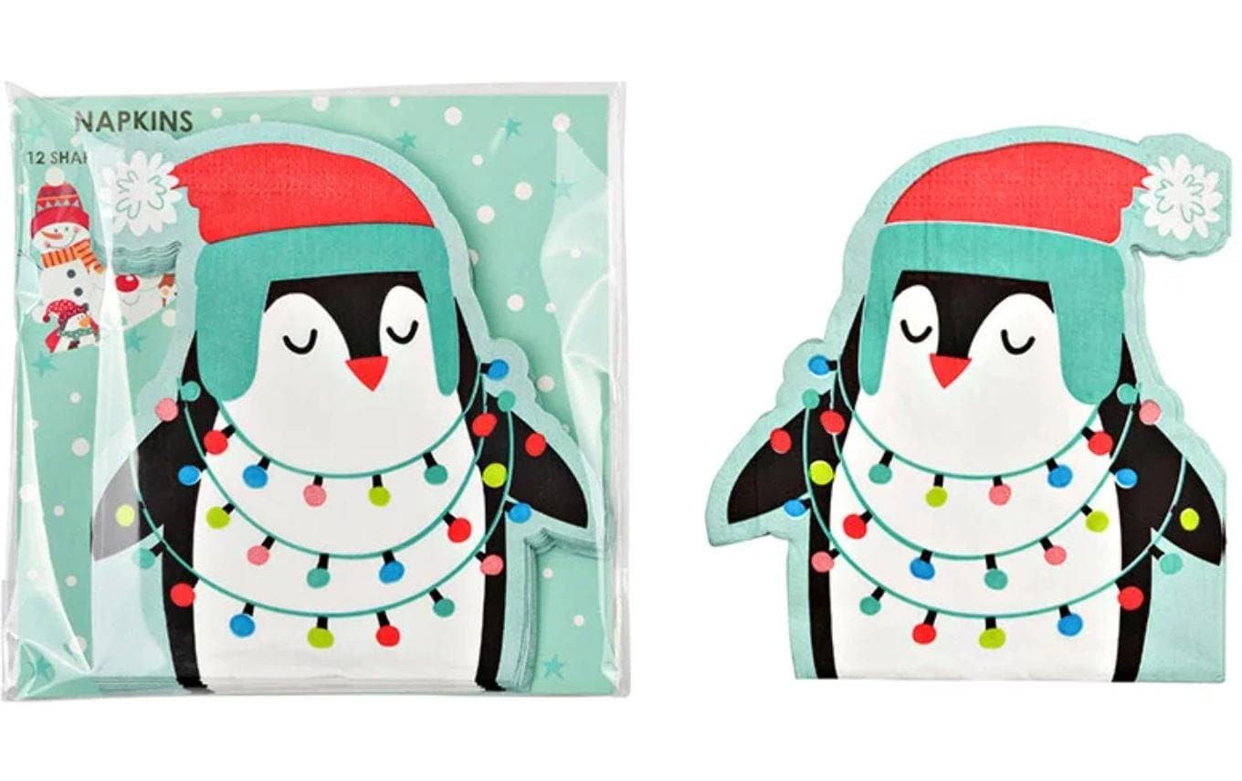 G. Wurm Servietten Pinguin – mehrfarbig – 33 × 33 cm, 3-lagig – 12 Stück