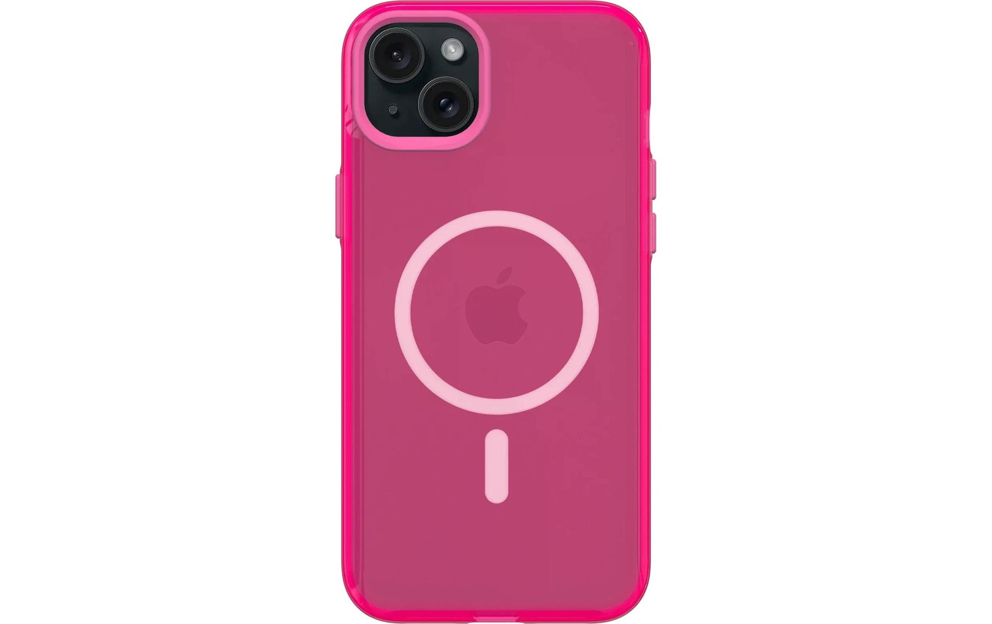 RhinoShield Backcover – für Apple iPhone 15 Plus, MagSafe, TPE+Polyester, Pink/Transparent