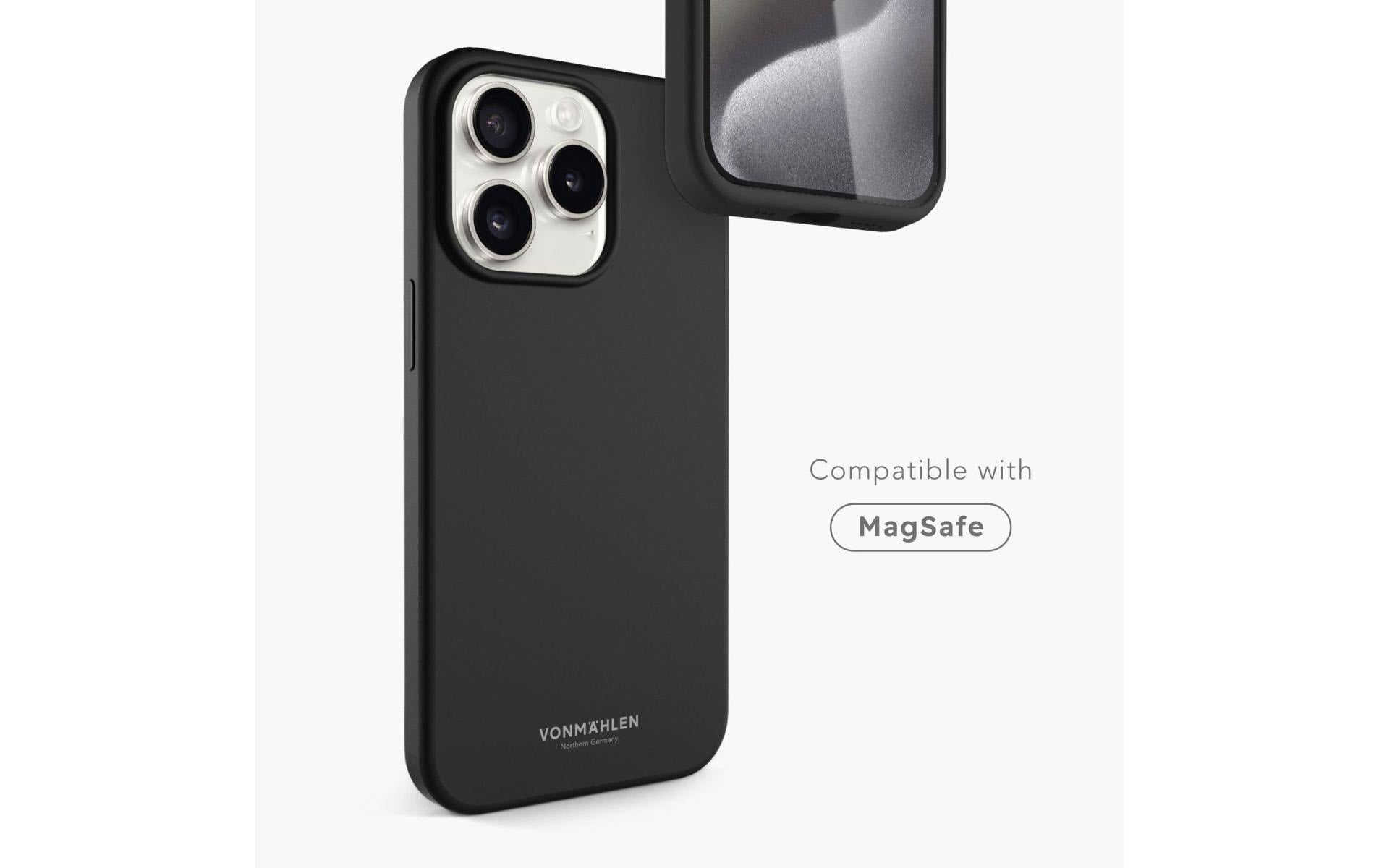 Vonmählen Backcover – für Apple iPhone 15 Pro Max, MagSafe, Silikon, Schwarz