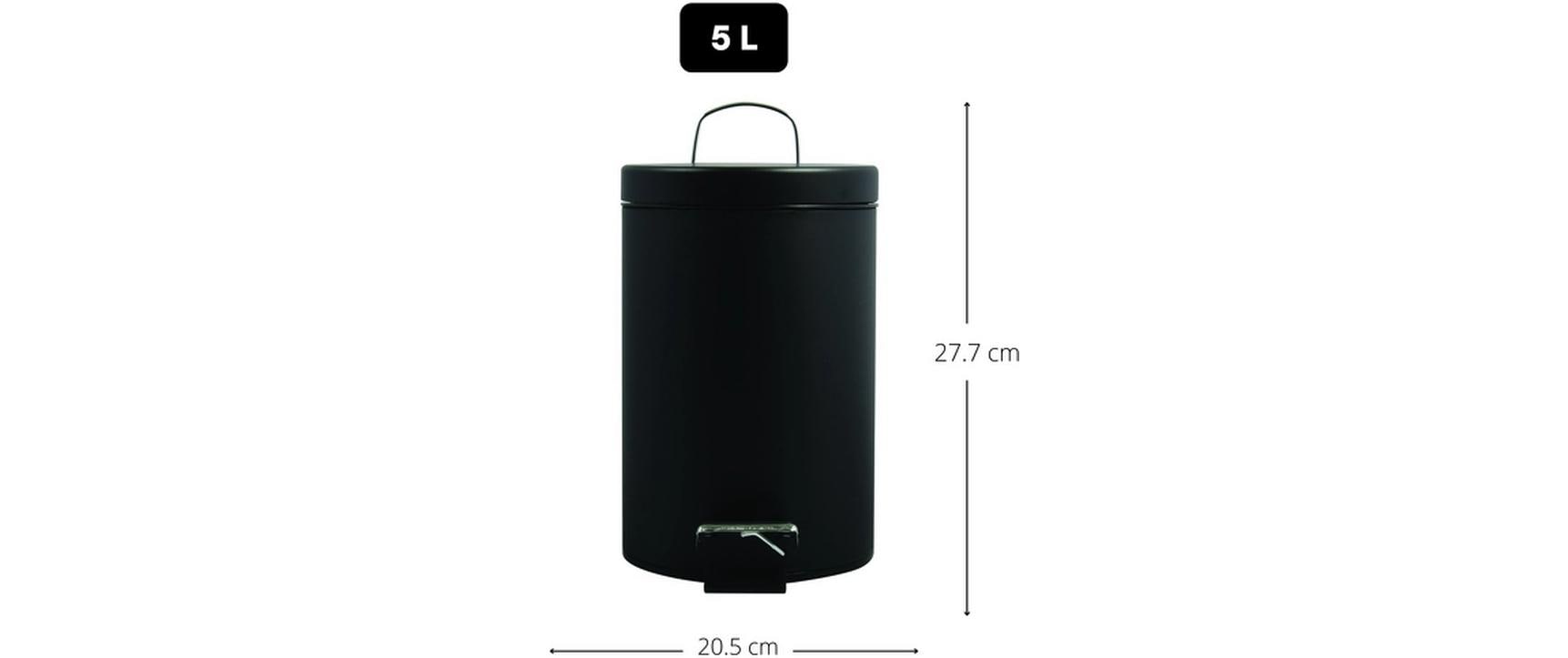 MSV Treteimer – 5 l – Stahl, rund – schwarz