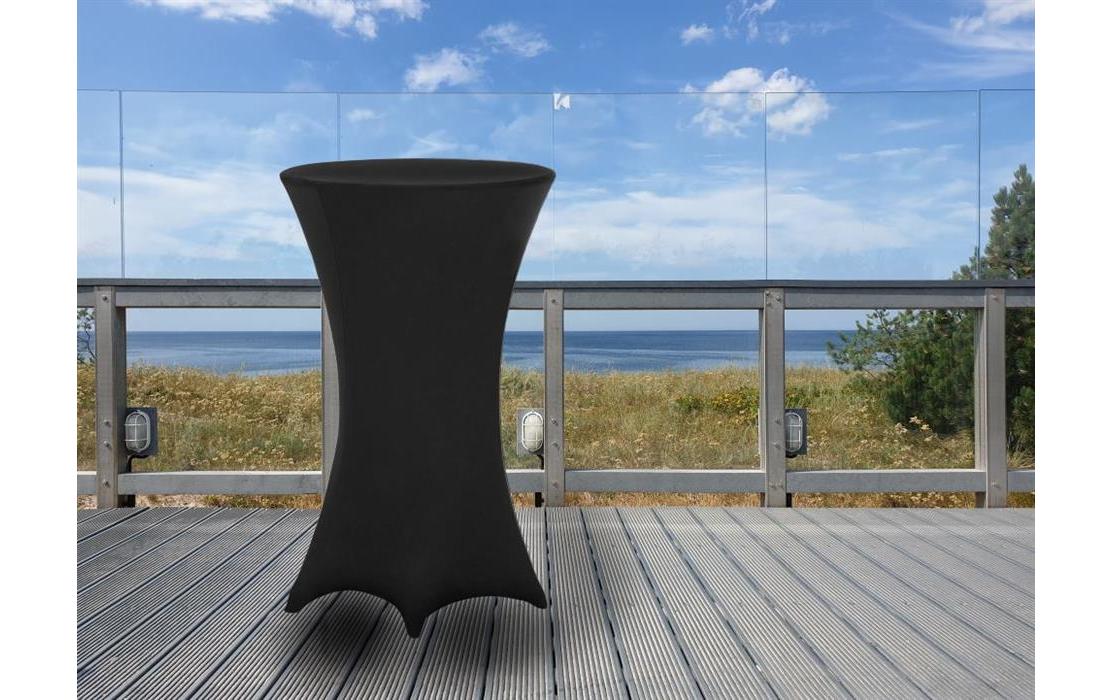 dameco Stehtisch-Husse – Ø 60×120 cm, Polyester/Elastan, Schwarz