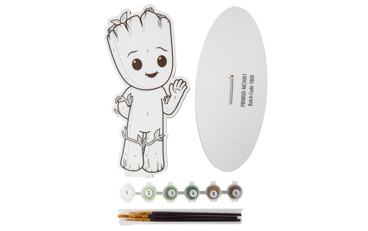 CRAFT Buddy Malen-nach-Zahlen-Set – Groot (MARVEL) – 23,0 × 22,0 cm – ab 6 Jahren