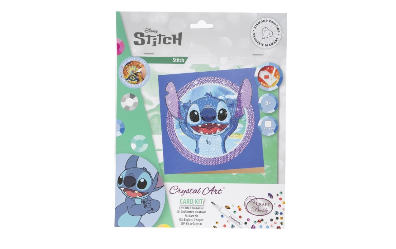 CRAFT Buddy Crystal Art Card – Diamond Painting Set – Stitch (Disney) – 18 × 18 cm – ab 8 Jahren