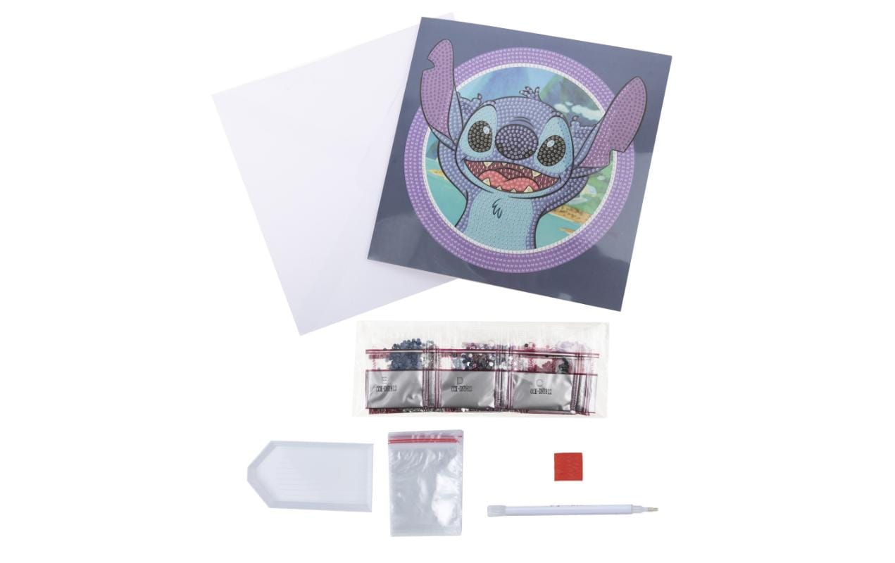 CRAFT Buddy Crystal Art Card – Diamond Painting Set – Stitch (Disney) – 18 × 18 cm – ab 8 Jahren
