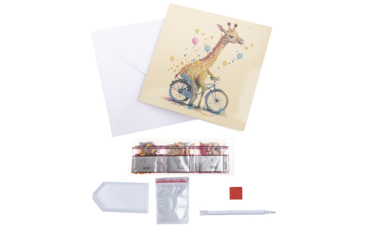 CRAFT Buddy Crystal Art Card – Diamond Painting Set – Giraffe – 18 × 18 cm – ab 8 Jahren