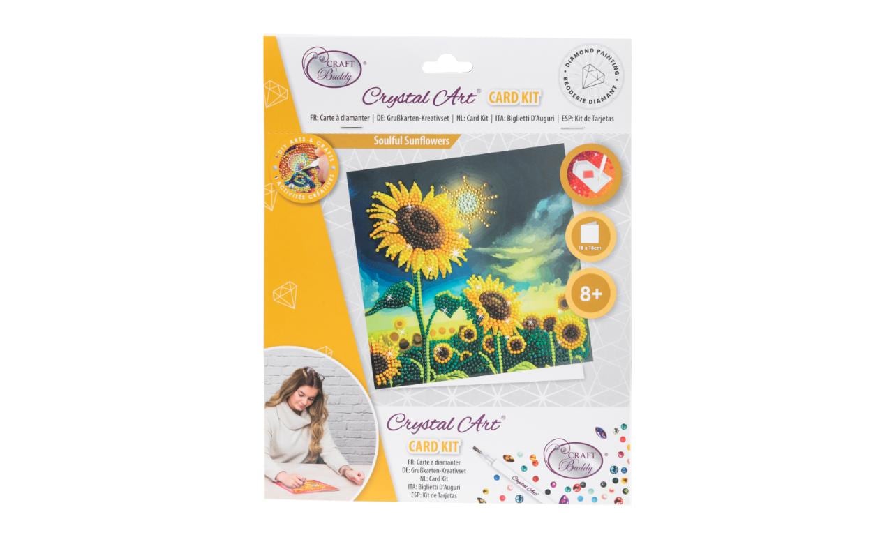 CRAFT Buddy Diamond-Painting-Set Sonnenblume – 18 × 18 cm – ab 8 Jahren