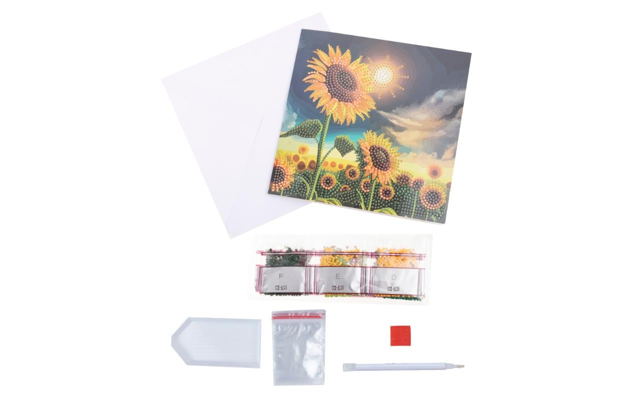 CRAFT Buddy Diamond-Painting-Set Sonnenblume – 18 × 18 cm – ab 8 Jahren