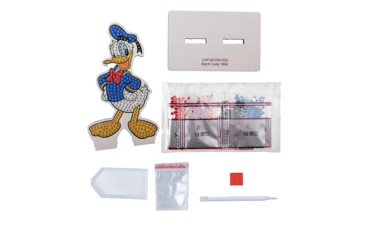 CRAFT Buddy Diamond-Painting-Set – Donald Duck – 8 × 11 cm – ab 6 Jahren