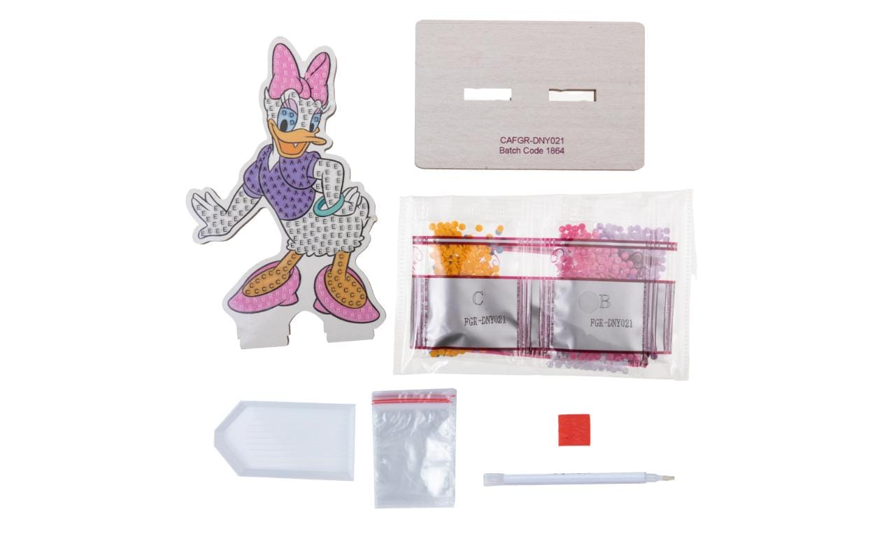 CRAFT Buddy Crystal Art Buddy – Diamond-Painting-Set Daisy Duck – 8 × 11 cm – ab 6 Jahren