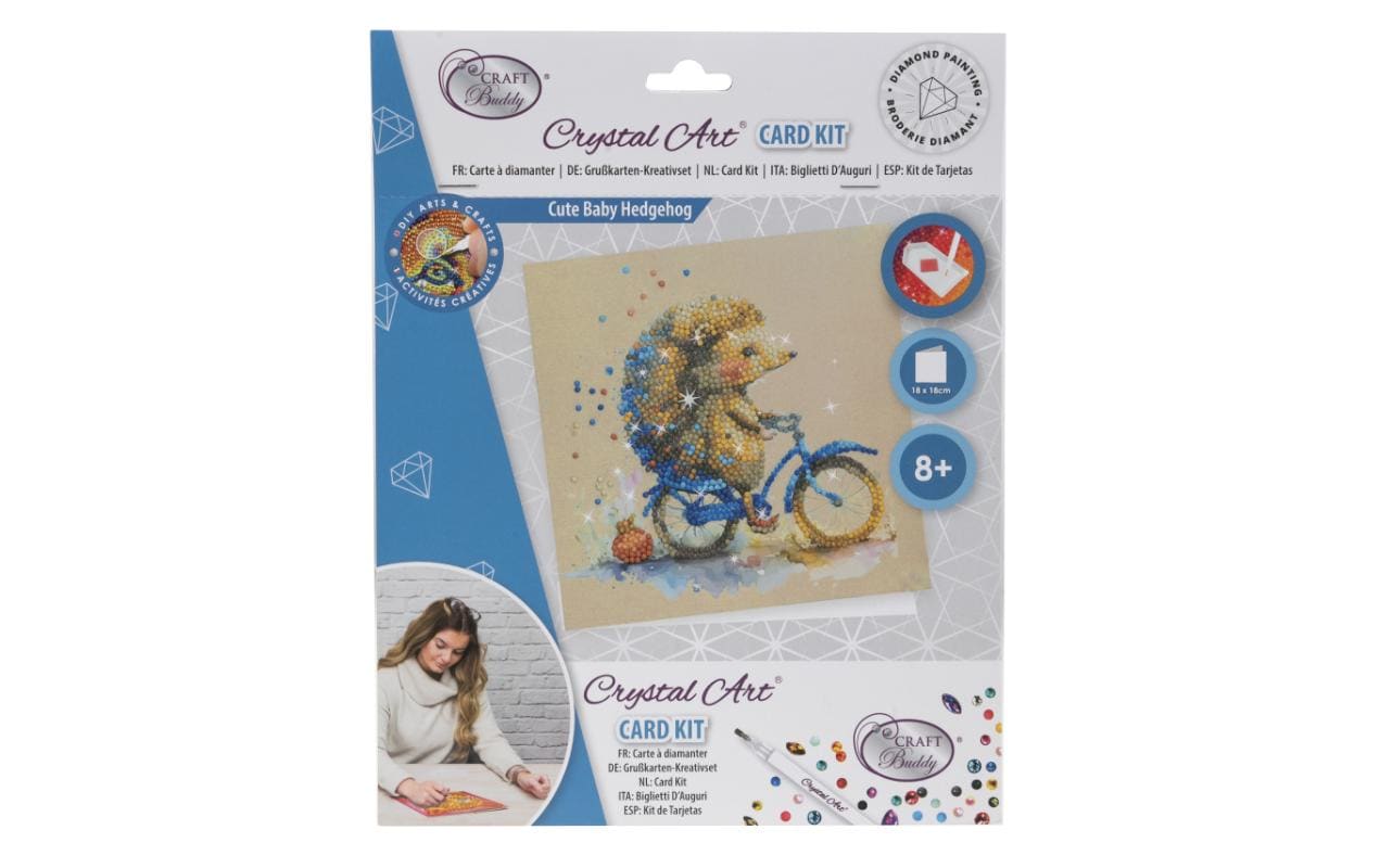 CRAFT Buddy Diamond-Painting-Set Igel – 18 × 18 cm – ab 8 Jahren