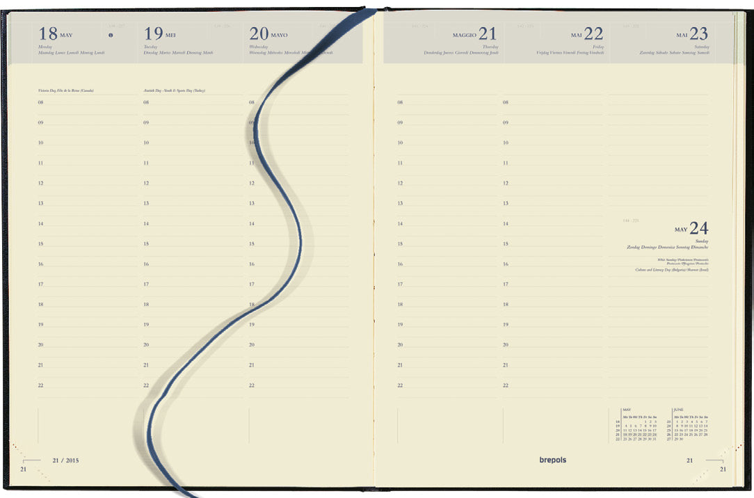 Brepols Concorde Lima Agenda – 1 Woche/2 Seiten, 21 × 27 cm, 2026, Schwarz