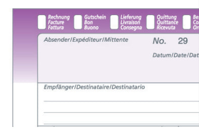 Simplex Formularblock – mehrsprachig, 50 Blatt, A5